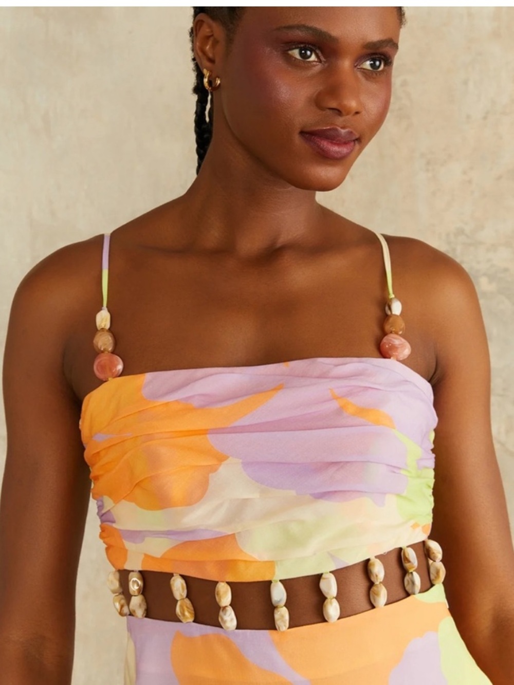 AMUR Georgie Beaded Waist Midi dress - Picture 4 of 16
